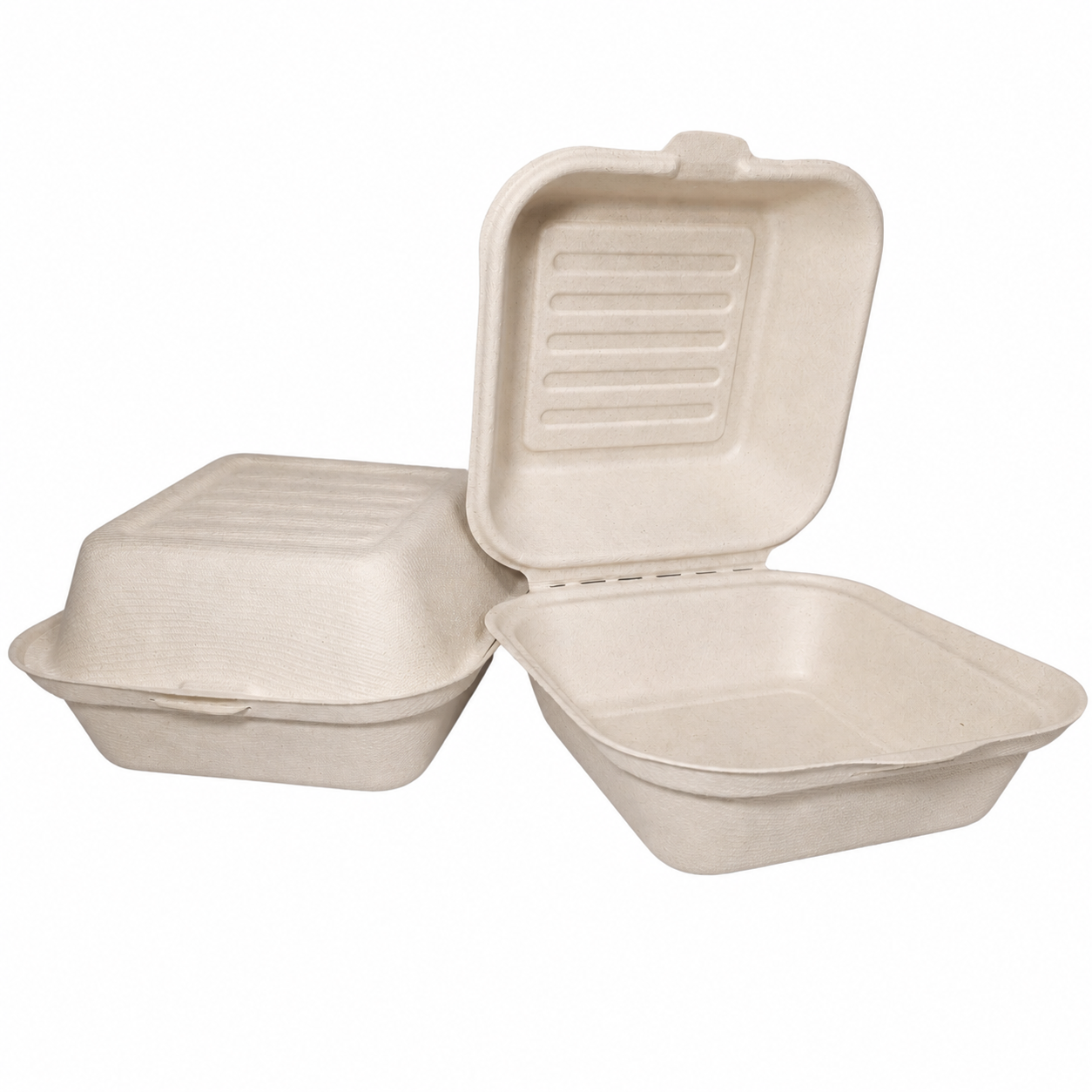 Desechables Bio México | Contenedor Hamburguesero Almeja 6'' x 6'' Biodegradable 25