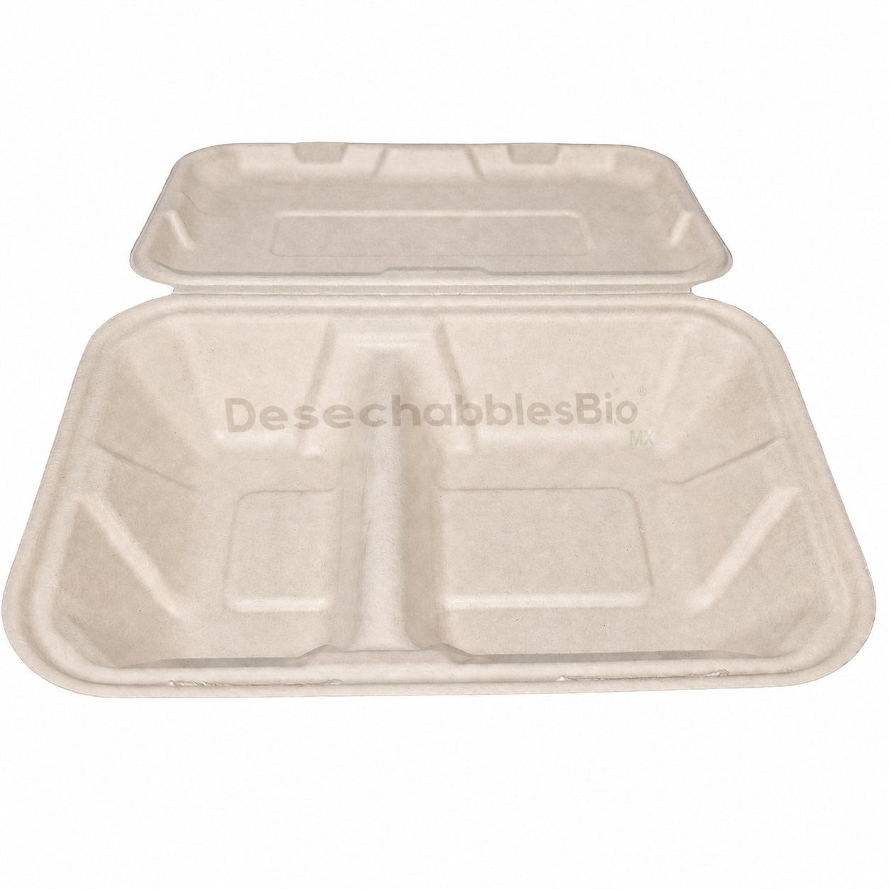 Desechables Bio México | Contenedor Almeja 9''x6'' con 2 Divisiones Biodegradable 7 Contenedor Almeja 9''x6'' con 2 Divisiones Biodegradable