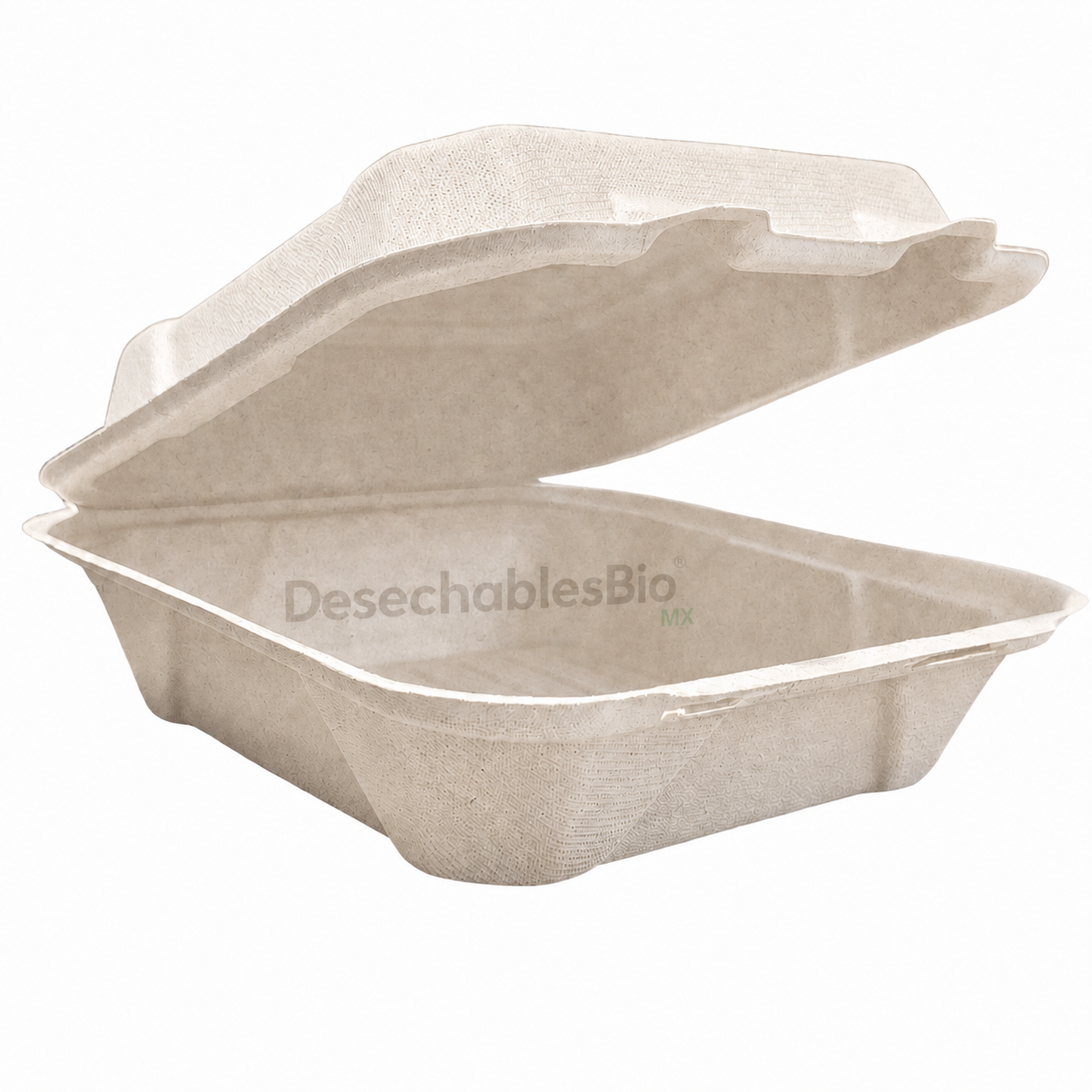Desechables Bio México | Contenedor Almeja 8''x8'' liso Biodegradable 5 Contenedor Almeja 8''x8'' liso Biodegradable