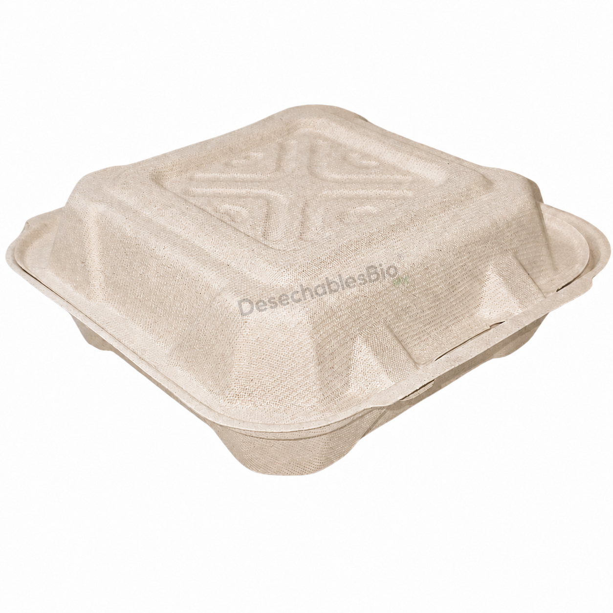 Desechables Bio México | Contenedor Almeja 8''x8'' liso Biodegradable 3 Contenedor Almeja 8''x8'' liso Biodegradable